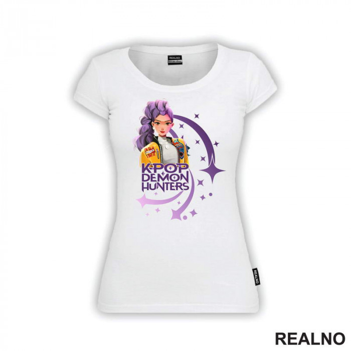 Rumi - Purple - Huntrix - Kpop Demon Hunters - Majica Rumi - Purple - Huntrix - Kpop Demon Hunters - Majica