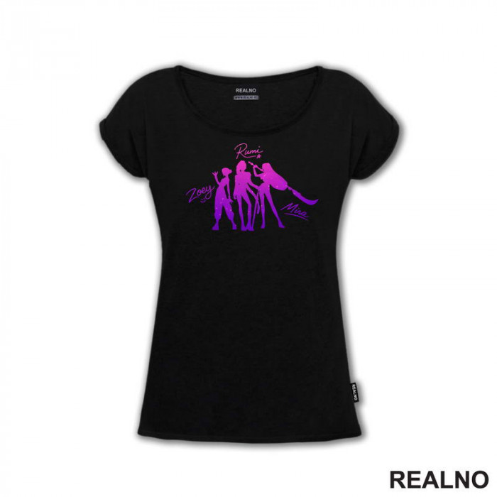 Rumi, Mira And Zoey - Purple Dots - Huntrix - Kpop Demon Hunters - Majica Rumi, Mira And Zoey - Purple Dots - Huntrix - Kpop Demon Hunters - Majica