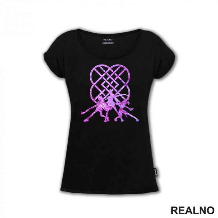 Rumi, Mira And Zoey - Purple Huntrix Logo - Kpop Demon Hunters - Majica Rumi, Mira And Zoey - Purple Huntrix Logo - Kpop Demon Hunters - Majica