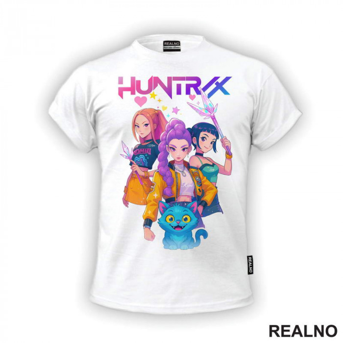 Rumi, Mira,Zoey And Derpy - Huntrix Logo - Kpop Demon Hunters - Majica Rumi, Mira,Zoey And Derpy - Huntrix Logo - Kpop Demon Hunters - Majica