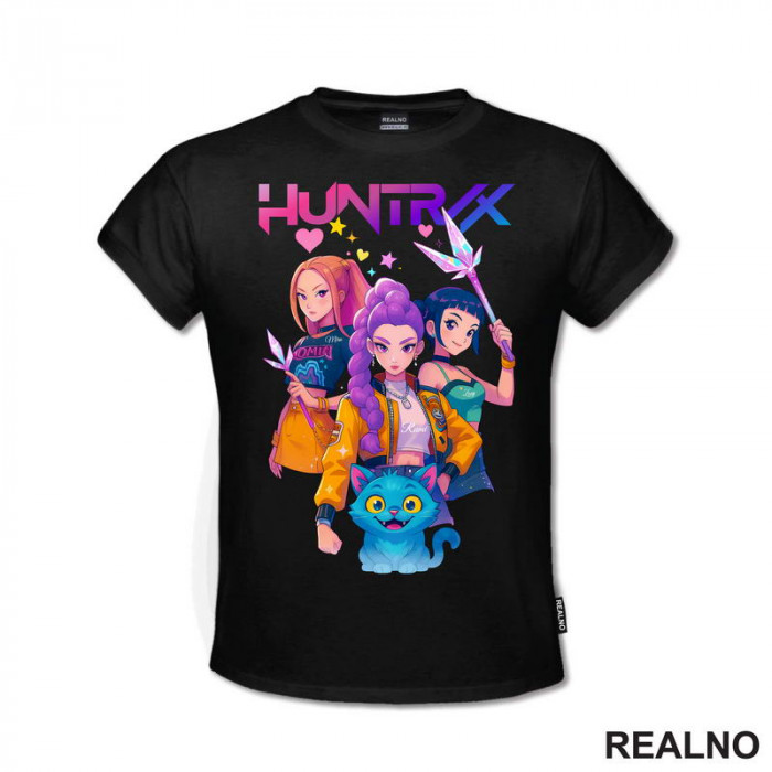 Rumi, Mira,Zoey And Derpy - Huntrix Logo - Kpop Demon Hunters - Majica Rumi, Mira,Zoey And Derpy - Huntrix Logo - Kpop Demon Hunters - Majica