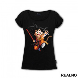 Goku With A Red Rod - Dragon Ball - Majica