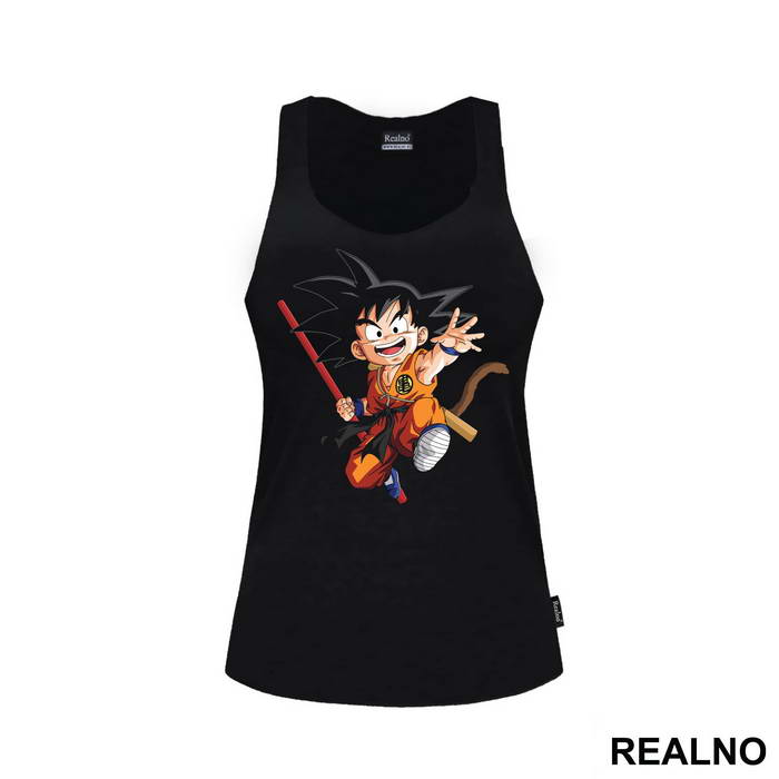 Goku With A Red Rod - Dragon Ball - Majica