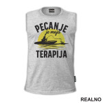 Pecanje Je Moja Terapija - Narandžasti Mesec - Fishing - Majica
