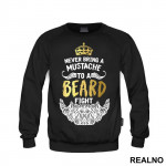 Never Bring A Moustache To A Beard Fight Gold Crown - Brada - Duks