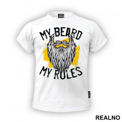 My Beard My Rules Yellow Splash - Brada - Majica