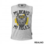 My Beard My Rules Yellow Splash - Brada - Majica