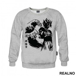Goku In Front Of Tsunami - Dragon Ball - Duks