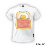Cute Egg Is Sleeping On Toast And Bacon - Ljubav - Majica