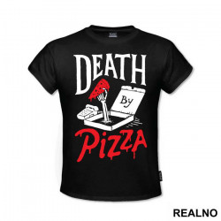 OUTLET - Crna muška majica veličine S - Pizza