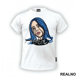 Billie Eilish Blue Hair - Muzika - Majica