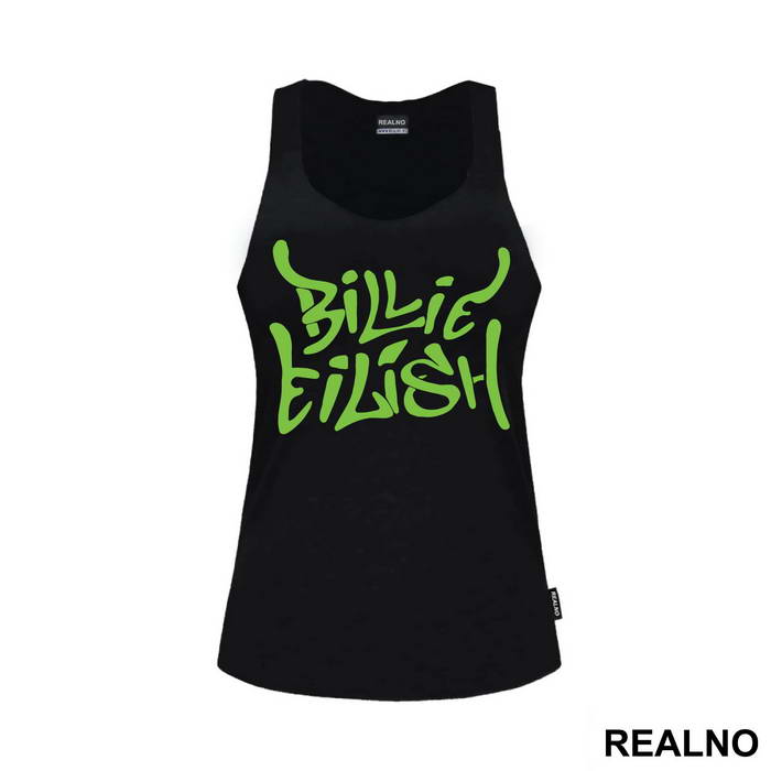 Billie Eilish Green Text - Muzika - Majica