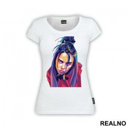 Face Polygonal Art - Billie Eilish - Muzika - Majica