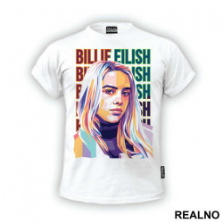 Polygonal Art Text - Billie Eilish - Muzika - Majica