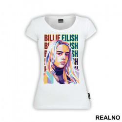 Polygonal Art Text - Billie Eilish - Muzika - Majica