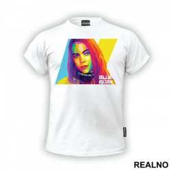 Colorful Polygonal Art - Billie Eilish - Muzika - Majica