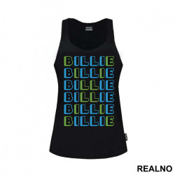 Green And Blue Text - Billie Eilish - Muzika - Majica