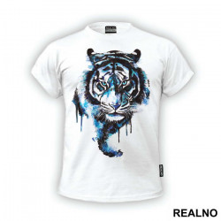 Blue Tiger Head - Watercolor Painting - Životinje - Majica