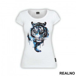 Blue Tiger Head - Watercolor Painting - Životinje - Majica