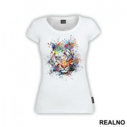 Tiger Face - Paint Splash - Životinje - Majica