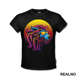 Lion With Sunglasses At Sunset - Životinje - Majica