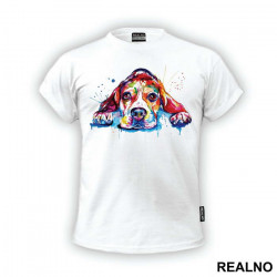 Beagle Watercolor Painting - Životinje - Majica