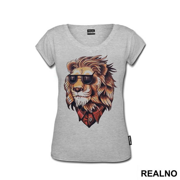 Lion Wearing A Flannel - Životinje - Majica
