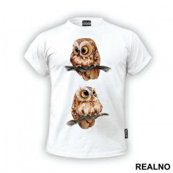 Two Owls - Životinje - Majica