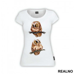 Two Owls - Životinje - Majica