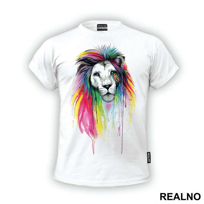 Lion With Rainbow Hair - Životinje - Majica