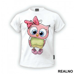 Pink Owl With Blue Eyes - Životinje - Majica