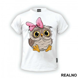 Owl With Pink Bow - Životinje - Majica