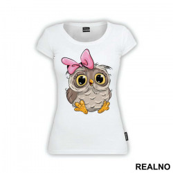 Owl With Pink Bow - Životinje - Majica