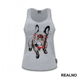 French Bulldog Wearing Red Glasses - Životinje - Majica