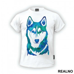 Blue Husky Painting - Životinje - Majica
