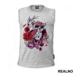 Owl With Roses - Životinje - Majica