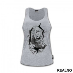 Lion Breaking Through - Životinje - Majica