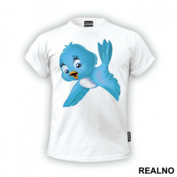 Cute Blue Bird Drawing - Životinje - Majica