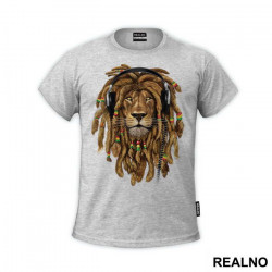 Lion With Dreads And Headphones - Životinje - Majica