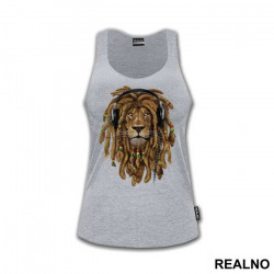 Lion With Dreads And Headphones - Životinje - Majica