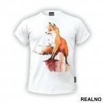 Fox Standing On A Ledge - Životinje - Majica