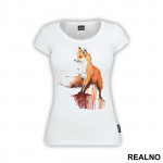 Fox Standing On A Ledge - Životinje - Majica