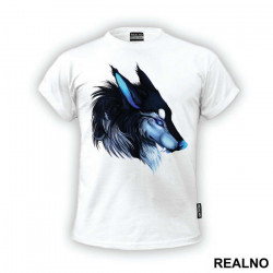Blue Male Wolf Portrait - Životinje - Majica