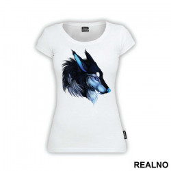 Blue Male Wolf Portrait - Životinje - Majica