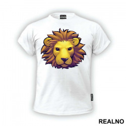 Cute Lion Face Illustration - Životinje - Majica