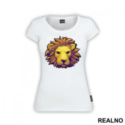 Cute Lion Face Illustration - Životinje - Majica