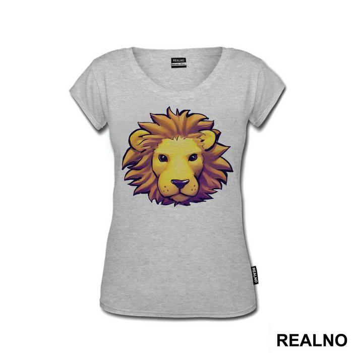 Cute Lion Face Illustration - Životinje - Majica