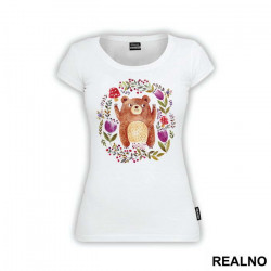 Bear Surrounded By Flowers - Životinje - Majica