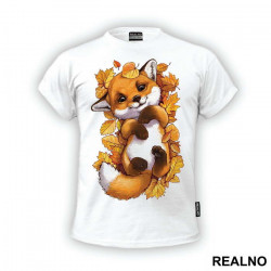 Fox In a Pile Of Leaves - Životinje - Majica