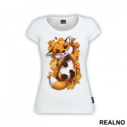 Fox In a Pile Of Leaves - Životinje - Majica